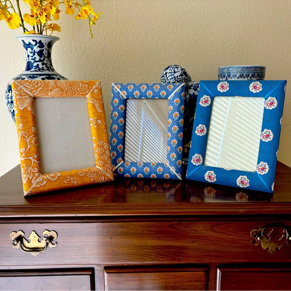 Pierre Deux 3 Fabric Photo Frames